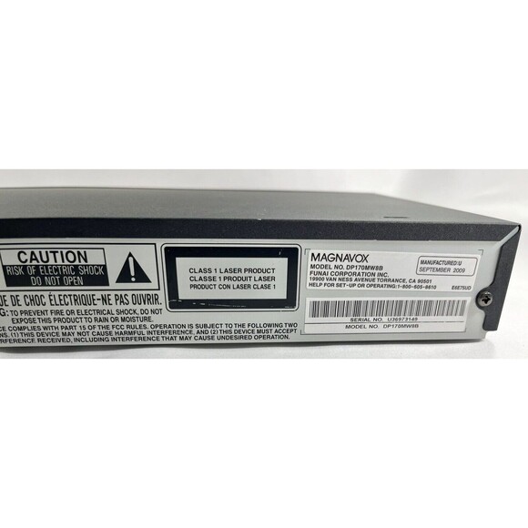 Magnavox DVD Player Model DP170MW8B Tested HDMI 1080p Remote Manual Tested - Picture 9 of 15